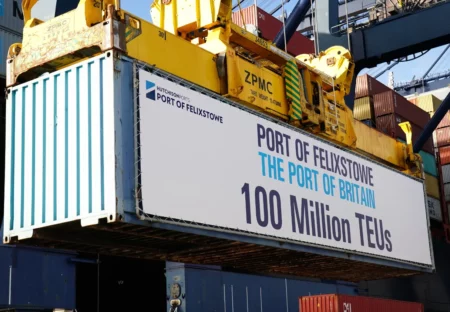 Port of Felixstowe tops 100 million TEU